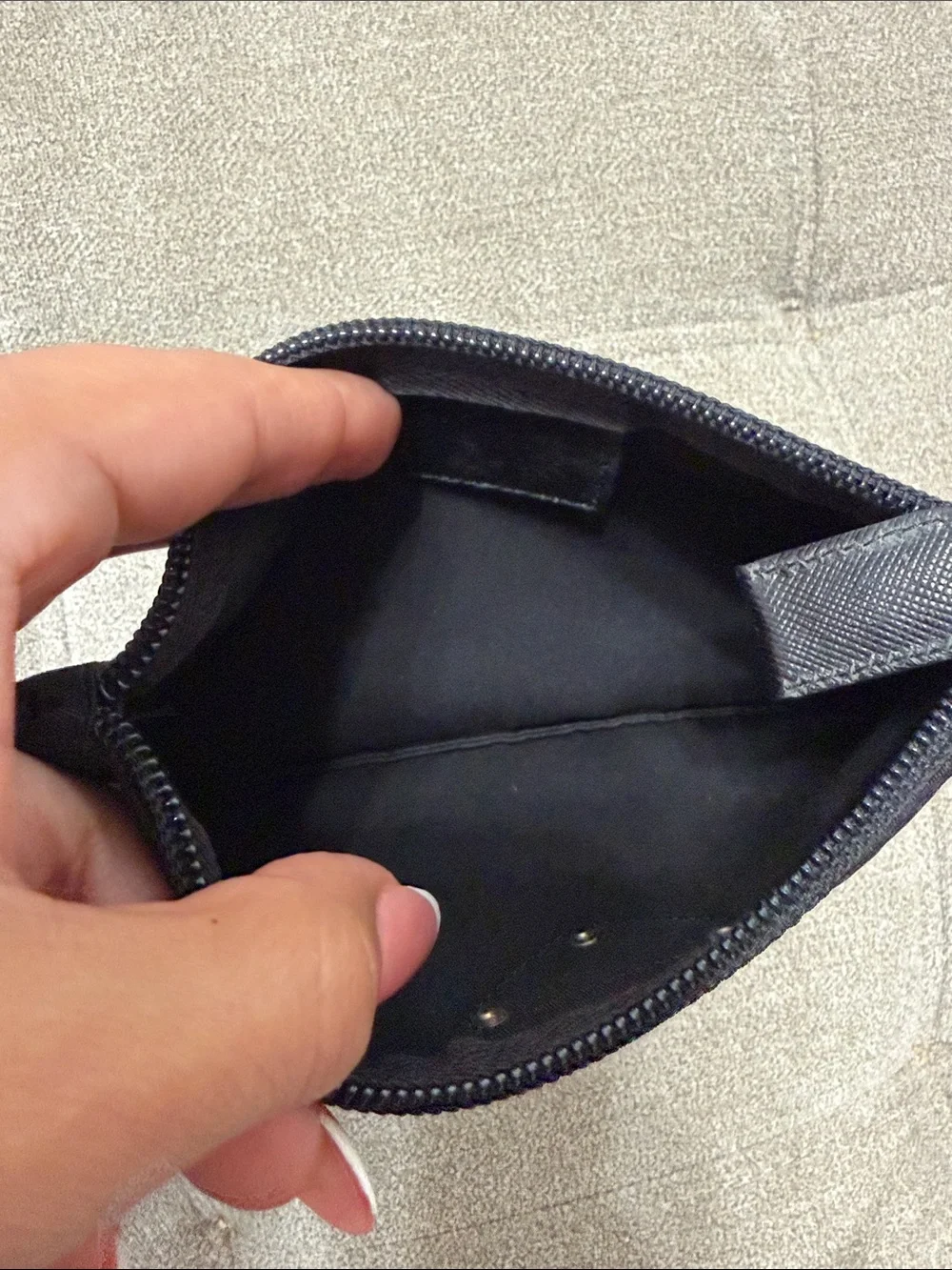Prada Black Nylon Zip Pouch with Triangle Logo